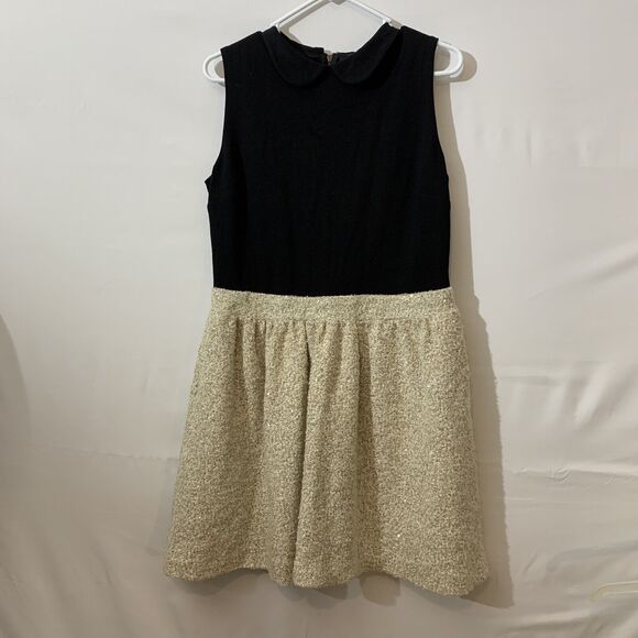 Zara Dresses & Skirts - Zara Collared Dress Size Large Black And Beige Sparkly Holiday